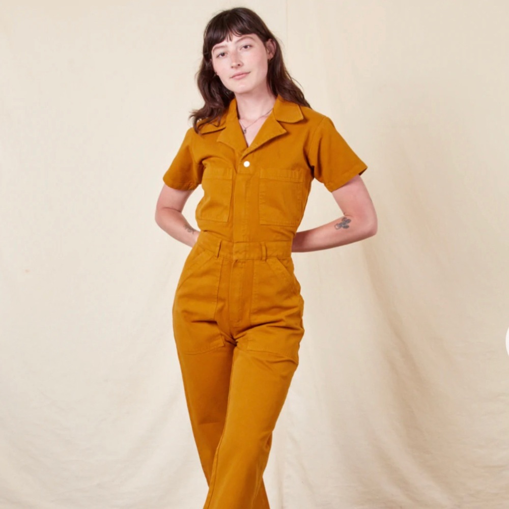 Big Bud Press - Short Sleeve Jumpsuit - Spicy Mustard - XXS